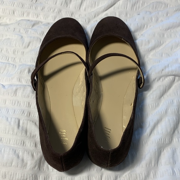 J. Jill Shoes - J JILL Dark Brown Suede Mary Jane  Round Toe Flats